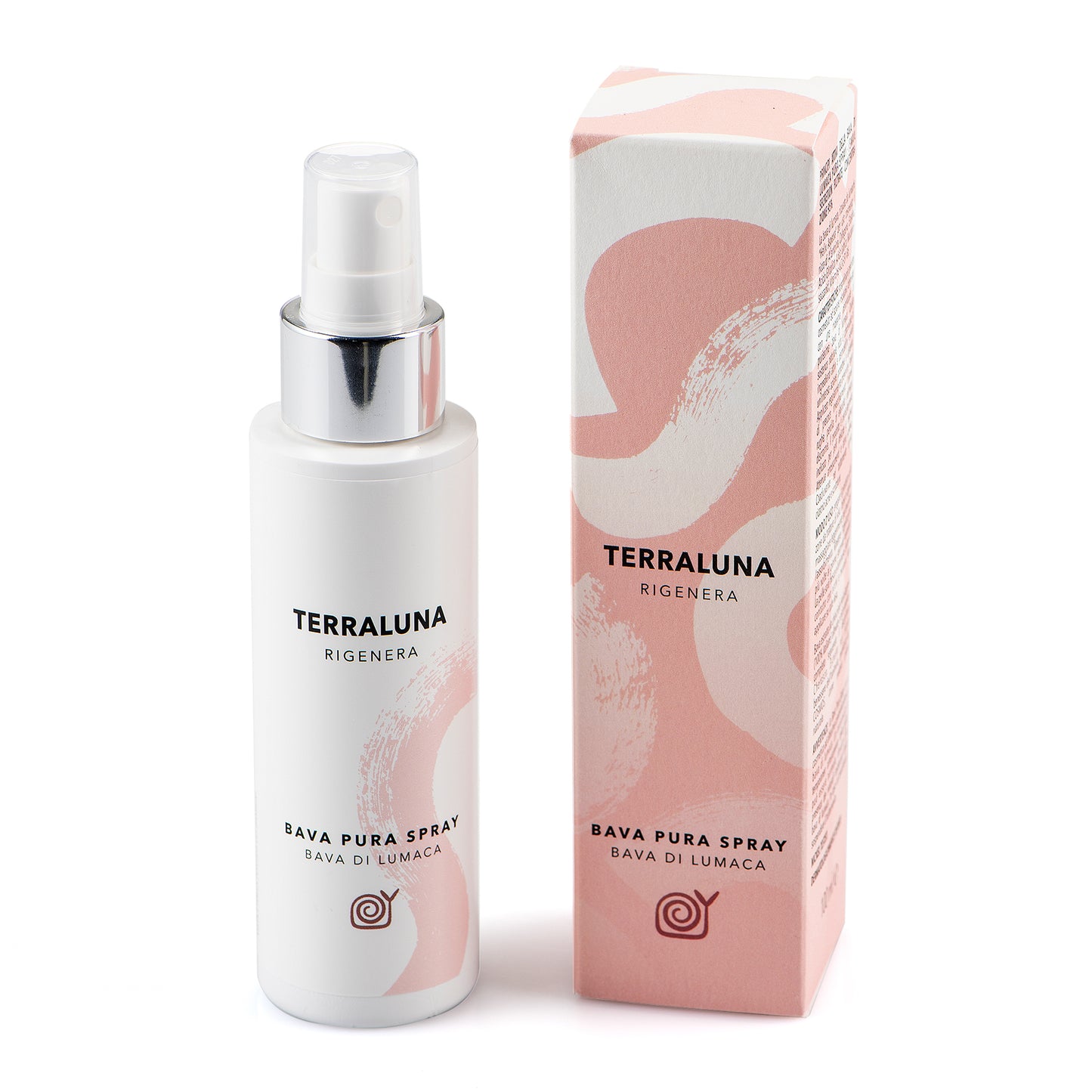 bava di lumaca pura al 95% con proprietà lenitive, idratanti e esfolianti. Flacone da 100ml e astuccio Terraluna