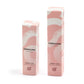 Due confezioni di prodotti per la cura della pelle TERRALUNA, una etichettata come 'SIERO VISO BAVA DI LUMACA' e l'altra come 'CREMA VISO BAVA DI LUMACA', con design a onde rosa e bianche
