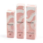 Set di tre prodotti per la cura della pelle TERRALUNA: Siero Viso, Crema Viso e Bava Pura Spray con confezioni rosa e bianche a onde.